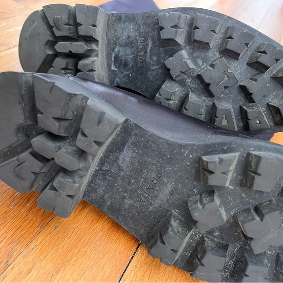 Prada Lug Sole Leather Oxford Shoe - Picture 4 of 5